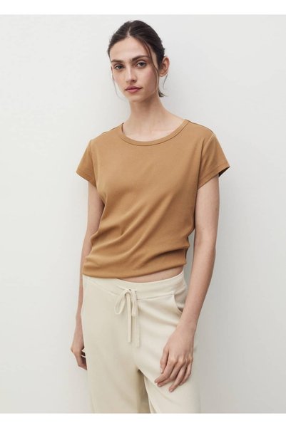 MANGO Woman 100% Cotton Short Sleeve T-Shirt