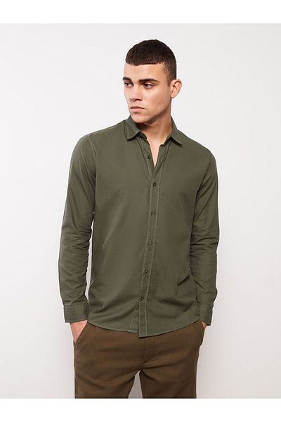 LC Waikiki New Season Slim Fit Long Sleeve Gabardine Men's Shirt - S31460Z8