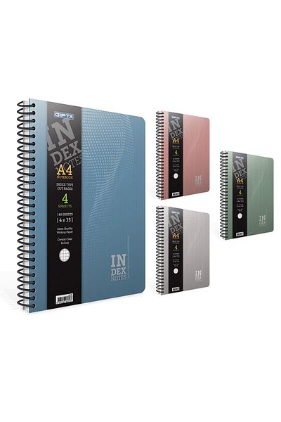 Gıpta Index Notes Spiral Hard Cover 17x24 140 Sheets Ruled Notebook