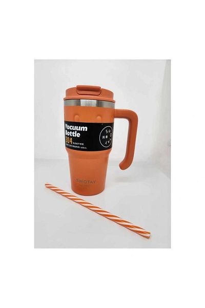 Shotay Steel Mug 8169 - 650 Ml, for Use with Straw and Without Straw