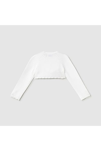 MAYORAL White Baby Girl Knitwear Bolero L25Y306
