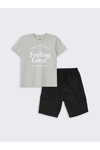 LC Waikiki Crew Neck Boys T-Shirt and Shorts