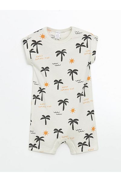 LC Waikiki New Season Crew Neck Combed Cotton Baby Boy Jumpsuit 2-Piece - S5Et56Z1