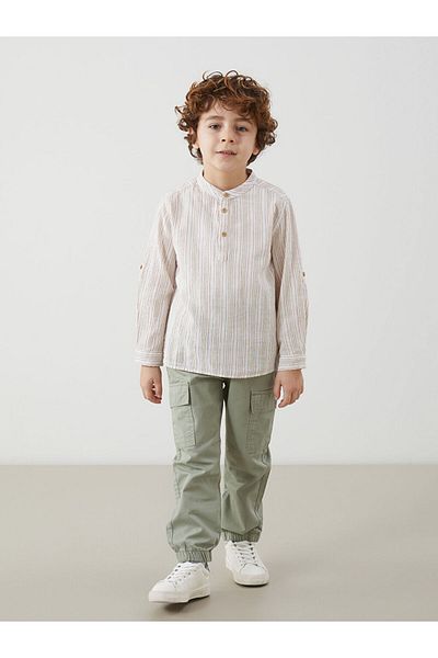 LC Waikiki Lcw Judge Collar Striped Boys' Shirt Fast Fashion