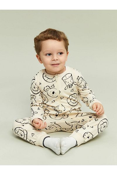 LC Waikiki Lcw Zippered Printed Baby Boy Jumpsuit Fast Fashion