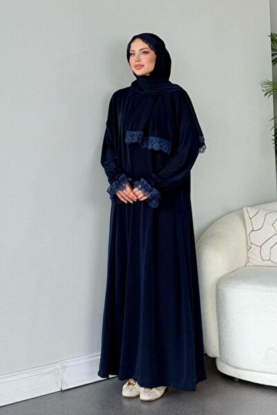 Şulemoda Giyim Kendinden Şallı Namaz  Elbise Lacivert
