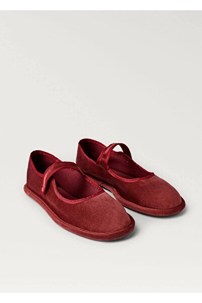 MANGO Woman Kadife tokalı babet