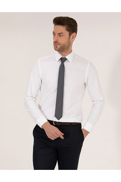 Pierre Cardin PİERRE CARDİN ΥΦΑΝΤΟ ΥΦΑΣΜΑ ΛΕΠΤΟ ΜΑΚΡΥΜΑΝΙΚΟ ΛΕΥΚΟ ΠΟΥΚΑΜΙΣΟ
