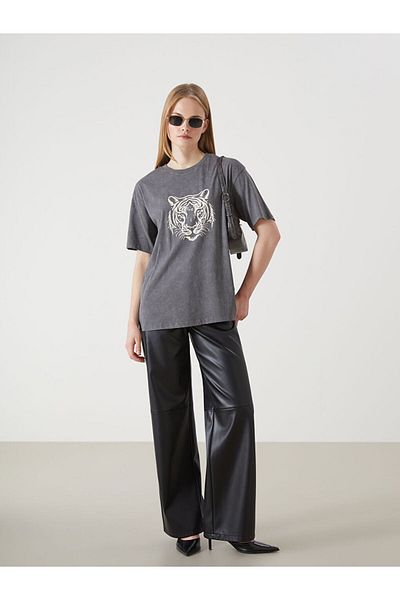 LC Waikiki Crew Neck Leopard Printed Women's T-Shirt