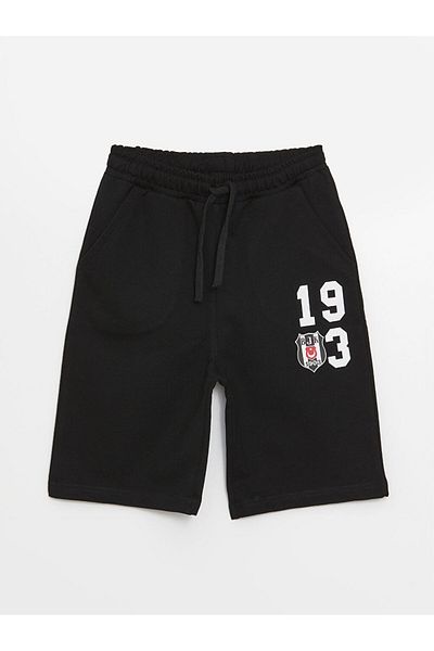 LC Waikiki Beşiktaş Printed Boys' Shorts with Elastic Waist