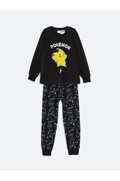 LC Waikiki Σετ πιτζάμες LCW Crew Neck Pikachu με στάμπα Fleece για αγόρια