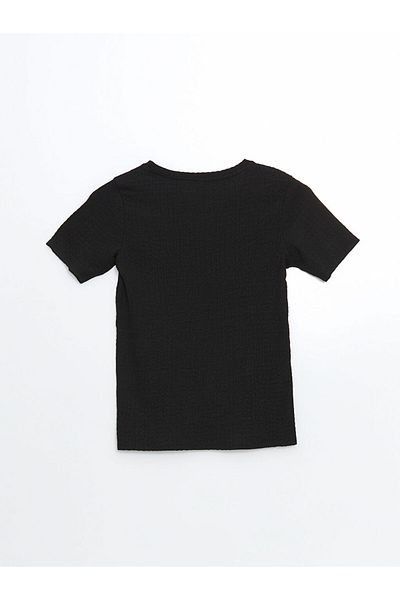 LC Waikiki Νέα σεζόν V Neck Textured Γυναικείο Tisort - S5FP60Z8