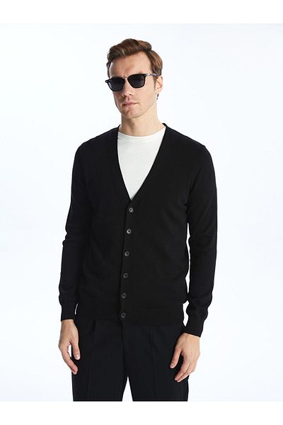 LC Waikiki Standard Mold V-Neck Men's Knitwear Cardigan