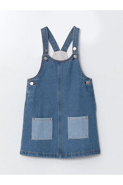 LC Waikiki New Season Girl's Jean Dress with Pockets - S5Ak73Z1