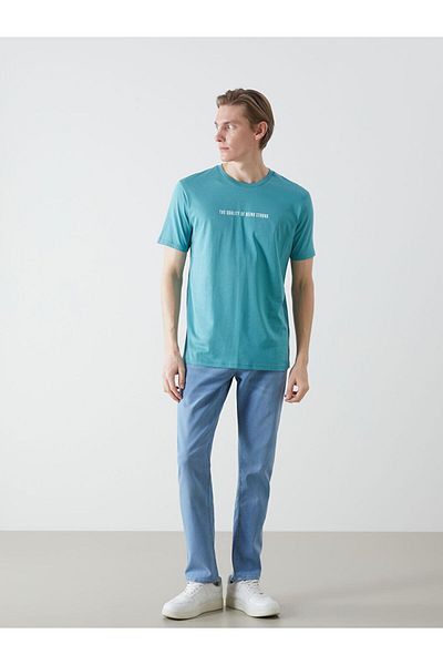 LC Waikiki LCW Herren-T-Shirt mit Rundhalsausschnitt und Aufdruck
