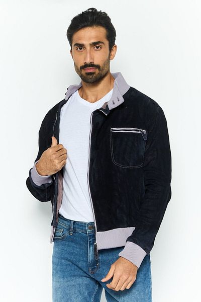 Emporio Armani Men Textured Motor Jacket, Lavender