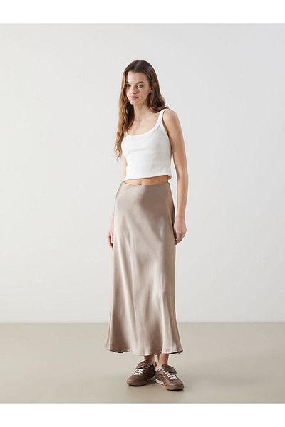 LC Waikiki Slim Fit High Waist Satin Women's Skirt