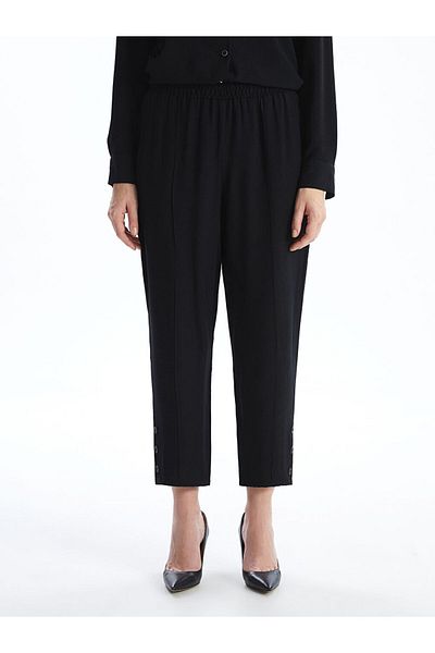 LC Waikiki New Season Women's Linen Look Trousers with Elastic Waist - S5Eo07Z8