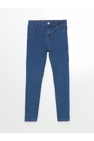 LC Waikiki Lcw Girls' Jean Pants with Adjustable Waist Elastic