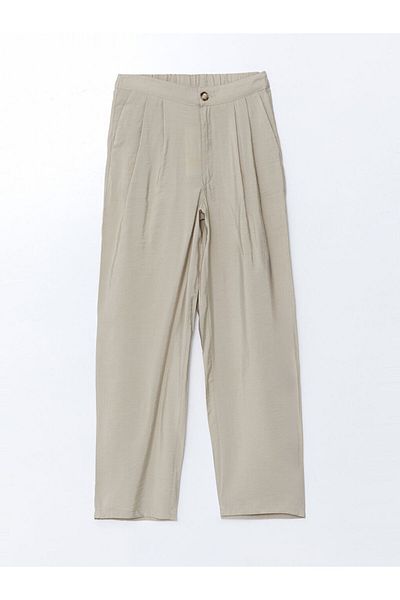 LC Waikiki Xside Beige Elastic Waist Women's Trousers