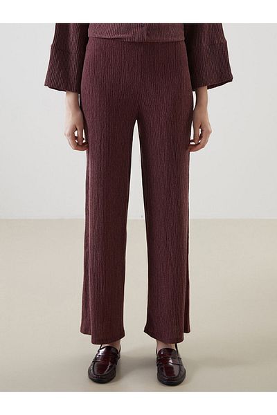 LC Waikiki Pantaloni de damă cu picioare largi, cu textura standard