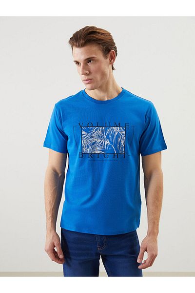 LC Waikiki Tricou pentru bărbați din bumbac pieptănat imprimat cu mânecă scurtă, sezon nou - S5JH07Z8