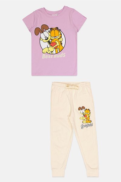 NİCKELODEON Kids Girl 2 Piece Graphic Print Pajama Top And Bottoms Set, Lavender