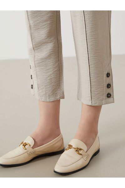 LC Waikiki Linen Look Women's Trousers with Elastic Waist