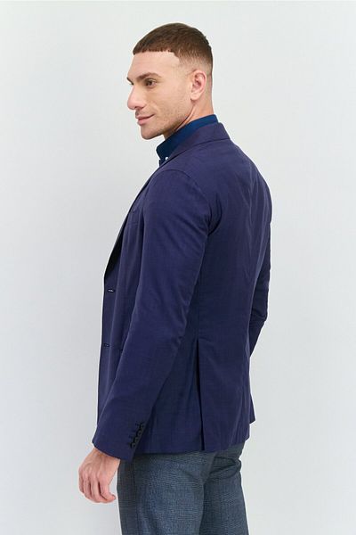 Emporio Armani Men Regular Fit Solid Formal Blazer, Navy Blue