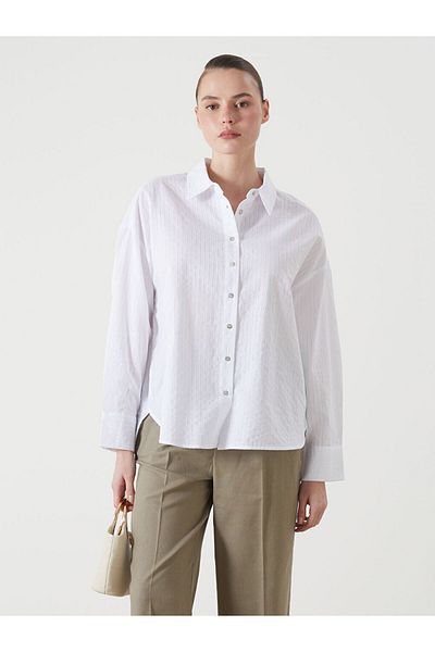 LC Waikiki New Season Striped Oversize Women's Shirt - S5I333Z8