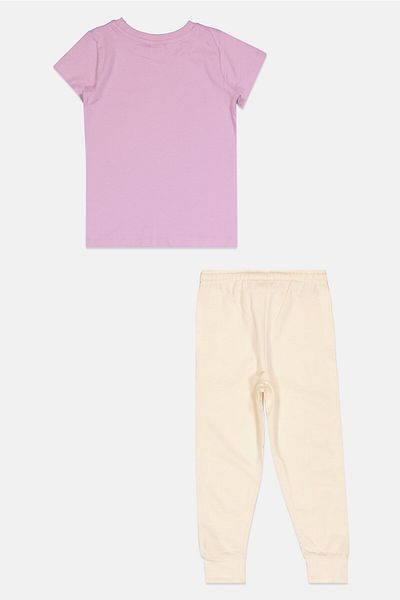 NİCKELODEON Kids Girl 2 Piece Graphic Print Pajama Top And Bottoms Set, Lavender