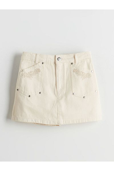 LC Waikiki New Season Adjustable Elastic Waist Girls' Short Skirt - S5Bg81Z4