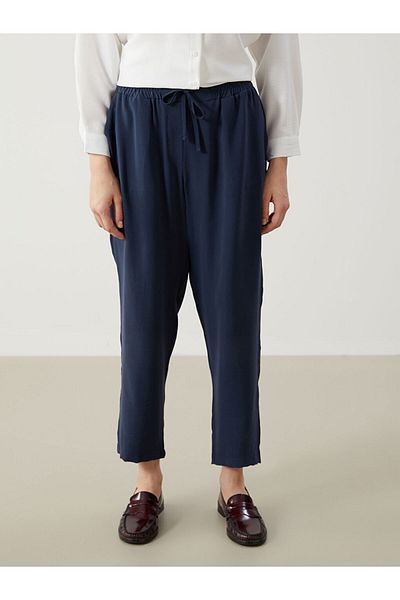 LC Waikiki Lcw Eco Navy Blue Women's Elastic Waist Pants