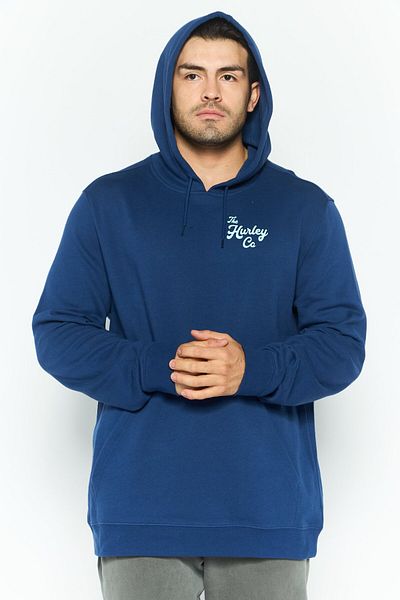 Hurley Men Sportswear Fit Long Sleeve Outdoor Sweatshirt, Dark Blue