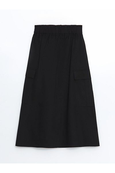 LC Waikiki Elastic Waist Poplin Women's Skirt
