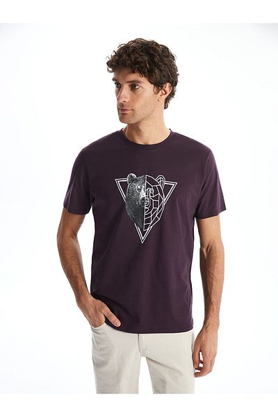 LC Waikiki Ανδρικό μπλουζάκι με στάμπα LCW Crew Neck