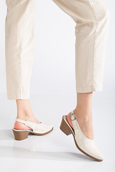 MS SUGAR SHOES Kadın  Suni deri  Topuklu Arkası Açık Ayakkabı