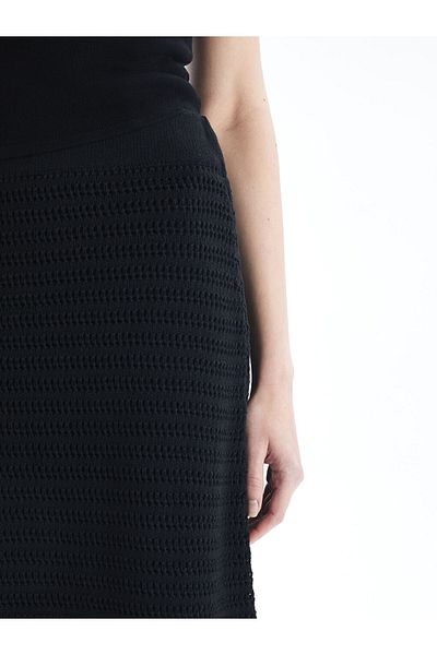 LC Waikiki Lcw Women's Tricot Skirt with Elastic Waist Fast Fashion