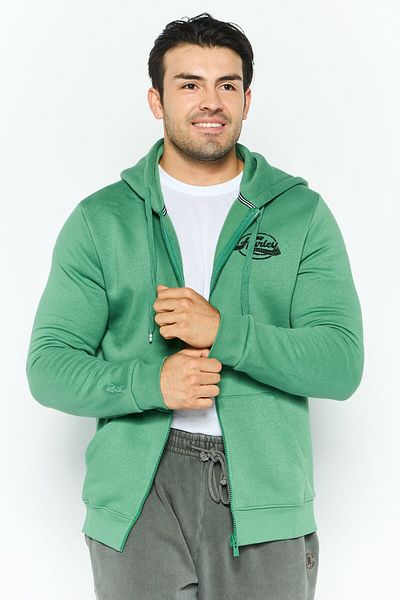 Hurley Men Sportswear Fit Long Sleeve Full Zip Outdoor Sweatshirts, Green