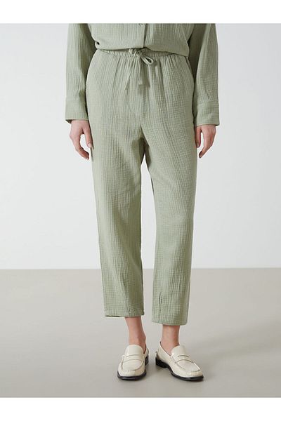 LC Waikiki New Season Elastic Waist Straight Muslin Women's Trousers - S52601Z8