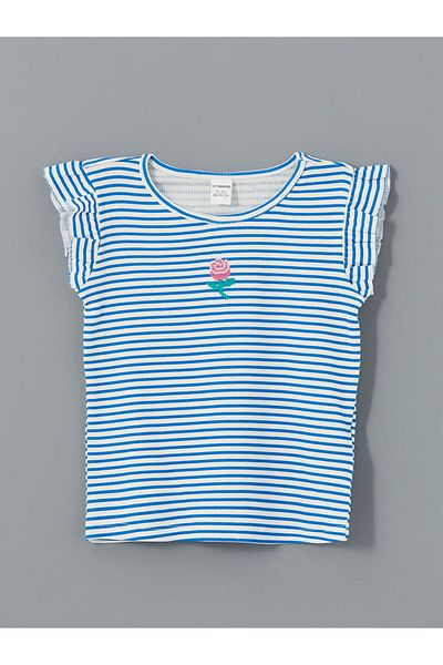 LC Waikiki Lcw Striped Frilly Baby Girl T-Shirt 2 Pack