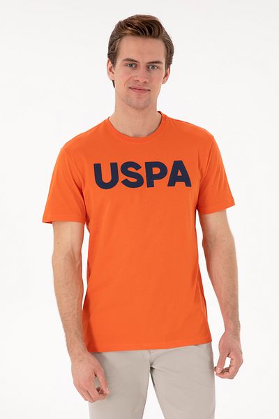 U.S. Polo Assn. Men's Regular Fit Crew Neck Pomegranate Flower Basic T-Shirt 50297988-Vr039