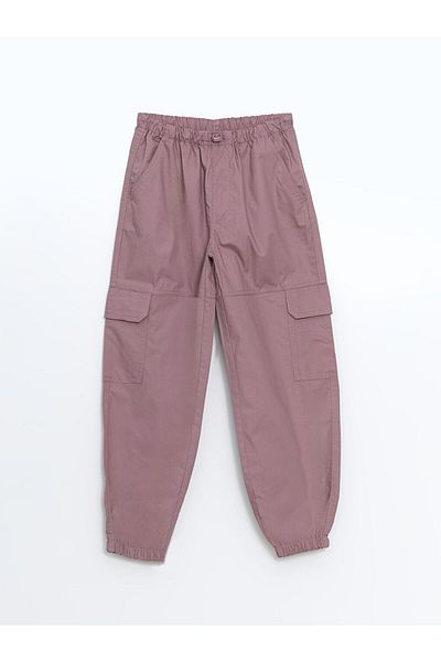 LC Waikiki Girls' Cargo Jogger Pants with Elastic Waist