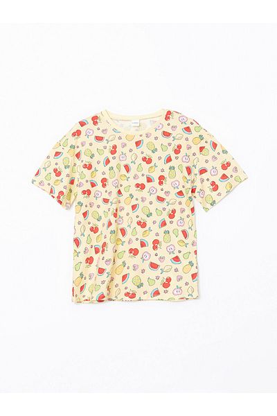 LC Waikiki New Season Crew Neck Girls' Shorts Pajama Set - S5Cf89Z4