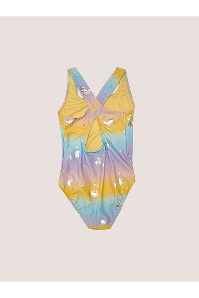 LC Waikiki Lcw Printed Girl's Swimsuit Made of Stretch Fabric Fast Fashion