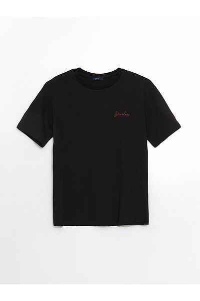 LC Waikiki New Season Crew Neck Κοντό μανίκι εμπριμέ χτενισμένο βαμβακερό ανδρικό Tisort - S5J279Z8
