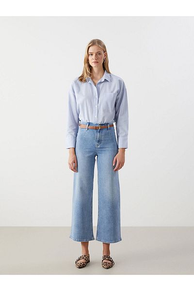 LC Waikiki Cămașă Oxford oversize cu dungi de sezon nou pentru femei - S5HV54Z8