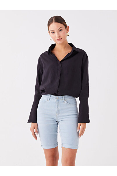 LC Waikiki Indigo Regular Waist Bermuda Fit Women's Jean Shorts