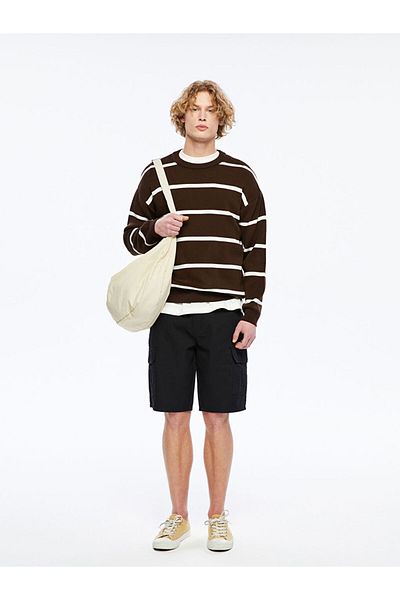 LC Waikiki XSIDE Crew Neck Μακρυμάνικο Ριγέ Ανδρικό Πλεκτό Πουλόβερ