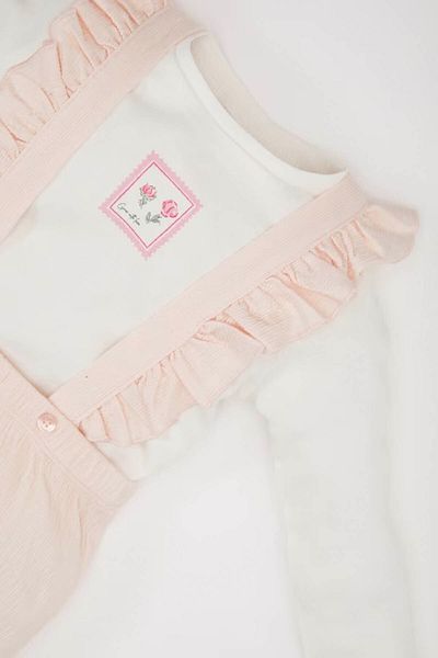 DeFacto Floral Long Sleeve Crinkle Powder Baby Girl Top and Bottom Set D9094A5/Pn262